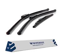 WipeWave Windscreen Wiper Blades for Toyota IQ 2009-2015 Hatchback, 21" 18" 11" FRONT & REAR U-Hook, Rear Special Enhanced Clarity, Quick Installation, Easy Replacement