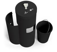 Wipex Black Wet Wipe Dispenser with Trash Bin: Durable Steel & Premium Silicone Port, Floor Stand for Gym Wipes - Fits Sanitizing Refill Rolls, Perfect for Schools, Fitness, & Public Facilities