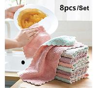 Wiping Corals Home 8PCS Rag Wipe Sink Dish Kitchen Absorbent Cloth Clean Towel Cleaning Supplies Bread Proofing Board (Multicolor, One Size)