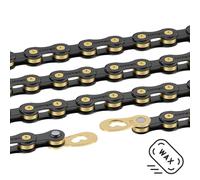 Wipperman Connex 12SB Waxed Chain - 12 Speed - Black / Gold / 12 Speed / 126 Links / Waxed