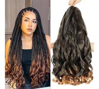 WIPPORYA Ombre French Curl Braiding Hair - 24 Inch, 6 Packs, Loose Wave, Bouncy, Pre-Stretched 100g/pack, Yaki Curly, for Black Women, Hair Extensions (T30)