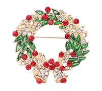WIPPWER brooches for women 2pcs Round Shape Rhinestone Christmas Style Brooch Alloy Collar Pin Clothes Accessory Jewelry Gift brooch pins for women fashion,women's brooches & pins