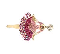 WIPPWER gold keychain Rhinestone Ballet Dancer Brooches Elegant Crystal Dancing Brooch Pins for Women and Girls keychain accessories for women