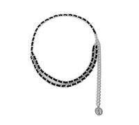 WIPPWER Multilayer Waist Chain Belt, Beach Waist Chains for Women Vintage Coin Pendant Belly Chain for Women Sexy Belts(Silvertwo Layers)