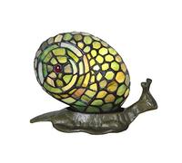 WIPPWER Wall Sconce Lamp Stained Glass Wall Lights Handcrafted Art Deco Snail Mini Stained Glass Shade Light Night for Bedroom Living Room Bedside Kitchen Coffee Desk Lamp