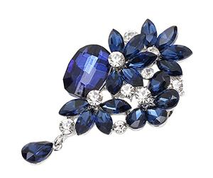 WIPPWER womens jewelry Faux Crystal Flower Brooches Alloy Elegant Brooch Pin Accessories Clothes Decoration for Women jewelry sets for women,western jewelry for women