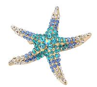 WIPPWER womens jewelry Pentagram Rhinestones Pin Brooch Starfish Clothing Accessories Ocean Blue Decorations jewelry sets for women,western jewelry for women