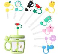 Wiqrht Straw Cover Cap for Stanley Cup,Silicone Straw Topper Compatible with 30&40 Oz Tumbler with Handle, Cute Straw Topper Protector Cover, Cute Straw Covers Cap, 10mm 0.4in Dust-Proof Reusable Straw Lids