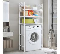 WIQUYBML 3 Tier Washing Machine Storage Shelf Multifunctional Bathroom Rack with Hooks for Laundry Room Kitchen Balcony Space Saving nizer & Home Use