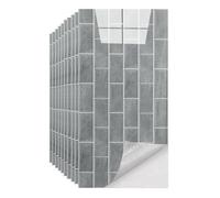 WIQUYBML 50PCS Tile Sticker, Grey Brick Self Adhesive Stick on Tiles Transfer Sticker for Bathroom Kitchen, Splashback, Peel and Wall