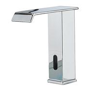 WIQUYBML Automatic Brass Bathroom Faucet with Infrared Sensor Waterfall Sink Mixer Tap Chrome Finish Eco-Friendly Touchless Design for Modern Bathrooms