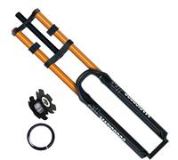 WIQUYBML Bike Suspension Fork 26/27.5/29" For Mountain DH Disc Brake Air Down Hill Forks 1-1/8" Straight MTB Triple Tree Front Travel 145mm Quick Release 9×100mm