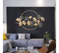 WIQUYBML Décoration Murale en Métal, Moderne Murale en Métal Feuilles de Ginkgo à la Main, Décor pour Salon Chambre Bureau Mur