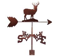 WIQUYBML Deer Metal Weathervane Cast Iron Weather Vane with Anti Rust Coating Indicator Garden iron weathervane for Outdoor Farm Yard Gazebo
