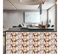 WIQUYBML Exquisite Stick on Tiles Orange Flower Pattern Oil Proof Tile Stickers Kitchen Peel and Bathroom Floor Self Adhesive Vinyl Waterproof Removable 15x30cm/30 Pcs