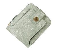 WIQUYBML Foreign Trade New Men's Short Multi Functional Denim Fabric Horizontal Zipper Wallet with Chain (Green, One Size)