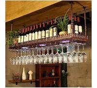 WIQUYBML Hanging Upside Down Wine Rack with Metal Ceiling Glass Holder,Ceiling Bottle Holder,Display Storage Holder, for Bar, Kitchen