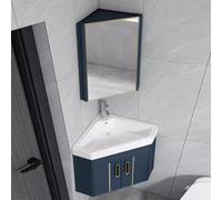 WIQUYBML Kitchen Sink Corner Bathroom Vanity Cabinet and, Bathroom Vanity with and Mirror Cabinet, Wall Bathroom Cabinet, for Small Space Wall Mounted Floating Cabinet(Blue,38cm/15)