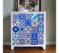 WIQUYBML Kitchen Tile Stickers 10cm x 50cm Navy Blue Stick on Tiles for Bathroom Wall Backsplash Self-Adhesive Vinyl Home Decoration （1 Pieces）