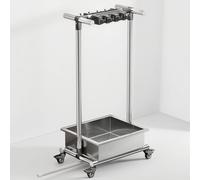 WIQUYBML Mop Broom Holder - Floor Standing Utility Rack Organizer with Stainless Steel Sink, Cleaning Supplies Stand, Housekeeping Cart