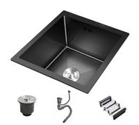 WIQUYBML Single Bowl Compact Stainless Steel RV Kitchen Sink Multi-Size Siphon For Small Apartments Bars Space-Saving Water Pool Above & Below Counte Utility Sink(Size:75X43X21.5cm)