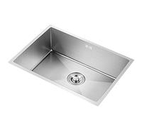 WIQUYBML Single Bowl Undermount Sink Bar Workstation Kitchen with Faucet Combo and Accessories, Drop-in Stainless Steel Laundry Utility Sinks, Silver