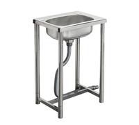 WIQUYBML Small Stainless Steel Kitchen And Hand Basin For Home Use, Sturdy Durable, Simple Single-bowl Sink With Stand, 42 * 37 45CM.(42 45cm)