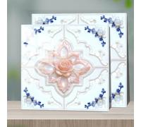 WIQUYBML Stick on Tiles Navy Blue Peel and Wall Waterproof Vinyl for Kitchen Bathroom Decor,Tile Stickers Oil-Proof Art DIY Home Decors