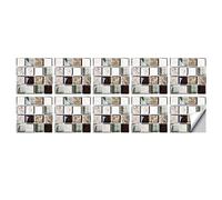 WIQUYBML Tile Stickers Stick on Tiles, Self Adhesive Wall Tiles for Bathroom Kitchen, Oil Proof DIY Peel and Floor Vintage Mosaic (30x30cm,Mosaic 2)