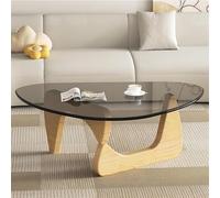 WIQUYBML Triangle Coffee Table,boho Coffee Table, Modern Tempered Glass Accent Table Coffee Table, Sofa End Table for Living Room Patio Study Office Hotel(Gray,91 * 65 * 40cm)