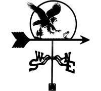 WIQUYBML Weather Vane Alpaca Eagle Fish Horse Farmland Weathervane Wind Direction Indicator Stainless Steel tWeathercock Measuring Tool with Mounting Bracket 35 * 50 CM-Eagle