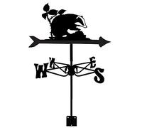 WIQUYBML Weather Vane Hedgehog Stainless Steel Weathervane Wind Direction Indicator Farm Scene with -Rust Coating Weathercock Measuring Tools-Badger