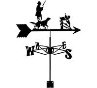 WIQUYBML Weather Vane, Hunter and Hound Metal Wind Vane Stainless Steel Direction Indicator Weathervane for Garden Patio Yard Ornament Decoration Weathercock Measuring Tool(A)