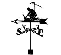 WIQUYBML Weather Vane Metal Weathervane Indicator Measuring Tools Outdoor Stainless Steel Yard Garden iron weathervane for Farm Gazebo Decorations