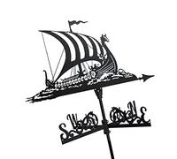 WIQUYBML Weather Vane with Anti-Rust Creative Gardening Decoration Motorcycle Pirate Ship Viking Battleship Direction Indicator Kit Roof Mount
