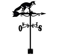 WIQUYBML Weathervane Weather Vane Garden iron weathervane Indicator Measuring Tools Stainless Steel Farm Scene Deco in Antique Style with Bracket Black Satin