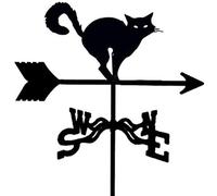 WIQUYBML Wind Vane Cow - Stainless Steel Vanes for Outdoors, Garden,Wind Direction Indicator,Paddock Roof,Weathervane Weathercock Roof Mount-Black||Three Weather