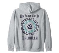Wir Sehen Uns In Walhalla (German Viking Statement) Zip Hoodie