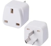 Wirafix 2 Pack UK to Australia Plug Adapter, New Zealand Plug Adaptor, UK to China Plug Adapter, Grounded Travel Adapter for Australia New Zealand China Fiji Argentina and More, White(Type I)