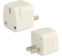 Wirafix 2 Pack UK to China Plug Adapter, China Travel Adapter, 2 Pin Chinese Travel Adaptor, 3 Pin to 2 Pin Adapter Plug Suitable for Phone, Bluetooth Earphone, Computer and Camera, White