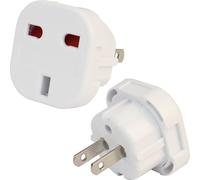 Wirafix UK to US Plug Adaptor, 2 Pack Thailand Travel Adapter, 3 Pin to 2 Pin USA Travel Adapter, Travel Adaptor from UK To USA,Thailand, Mexico, Canada, Colombia, White (Type A)