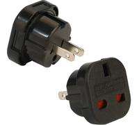 Wirafix UK to US Plug Adaptor, 2 Pack Thailand Travel Adapter, 3 Pin to 2 Pin USA Travel Adapter, Travel Adaptor from UK To USA,Thailand, Mexico, Canada, Colombia, Black (Type A)
