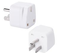 Wirafix UK to US Plug Adaptor, 2 Pack Thailand Travel Adapter, Brushed Surface USA Travel Adapter, Travel Adaptor from UK To USA,Thailand, Mexico, Canada, Colombia, White (Type B)