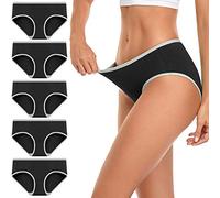 wirarpa Ladies Cotton Stretch Knickers Low Rise Underwear for Women Soft Brief Panties Multipack