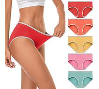 wirarpa Ladies Cotton Stretch Knickers Low Rise Underwear for Women Soft Brief Panties Multipack