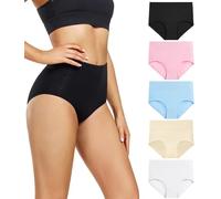 wirarpa Ladies Knickers Cotton Full Briefs High Waisted Underwear Panties for Women 5 Pack Size 2XL