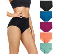 wirarpa Ladies Knickers Cotton Full Briefs High Waisted Underwear Panties for Women 5 Pack Size S