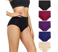 wirarpa Ladies Knickers Cotton Full Briefs High Waisted Underwear Panties for Women 5 Pack Size S