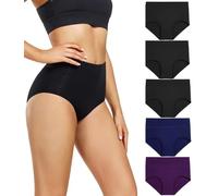 wirarpa Ladies Knickers Cotton Full Briefs High Waisted Underwear Panties for Women 5 Pack Size XL