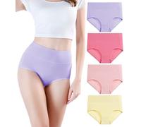 wirarpa Ladies Knickers Cotton Full Briefs High Waisted Underwear Panties for Women Multipack Size 4XL